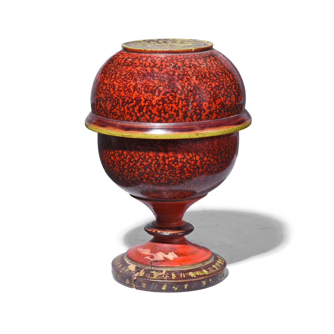 Antique Indian Tall Spotted Lacquer Pot | Indigo Antiques