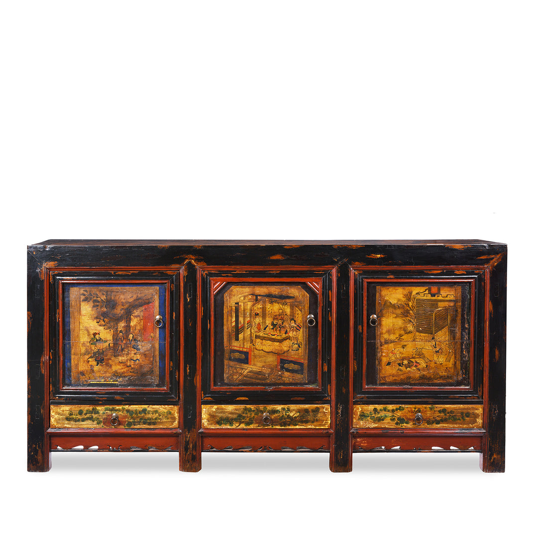 AntiquePainted Sideboard From Mongolia | Indigo Antiques
