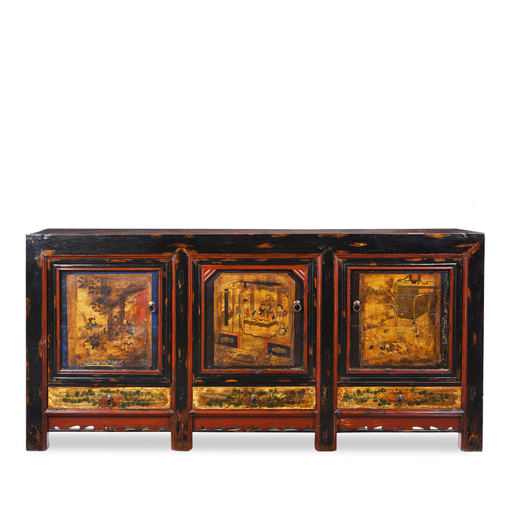 AntiquePainted Sideboard From Mongolia | Indigo Antiques
