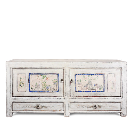 White Painted Sideboard From Mongolia - Ca 1920