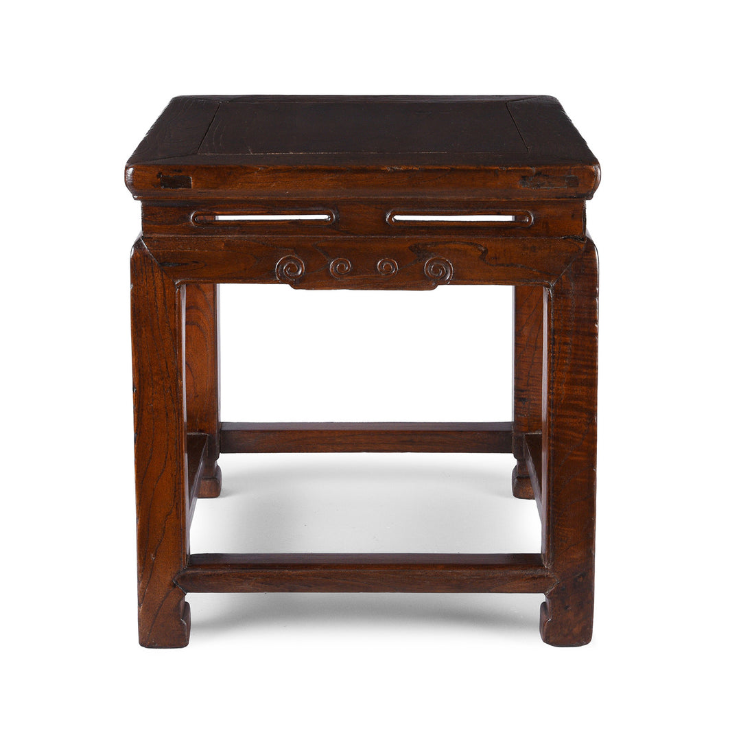 Antique Chinese Red Elm Square Side Table | Indigo Antiques