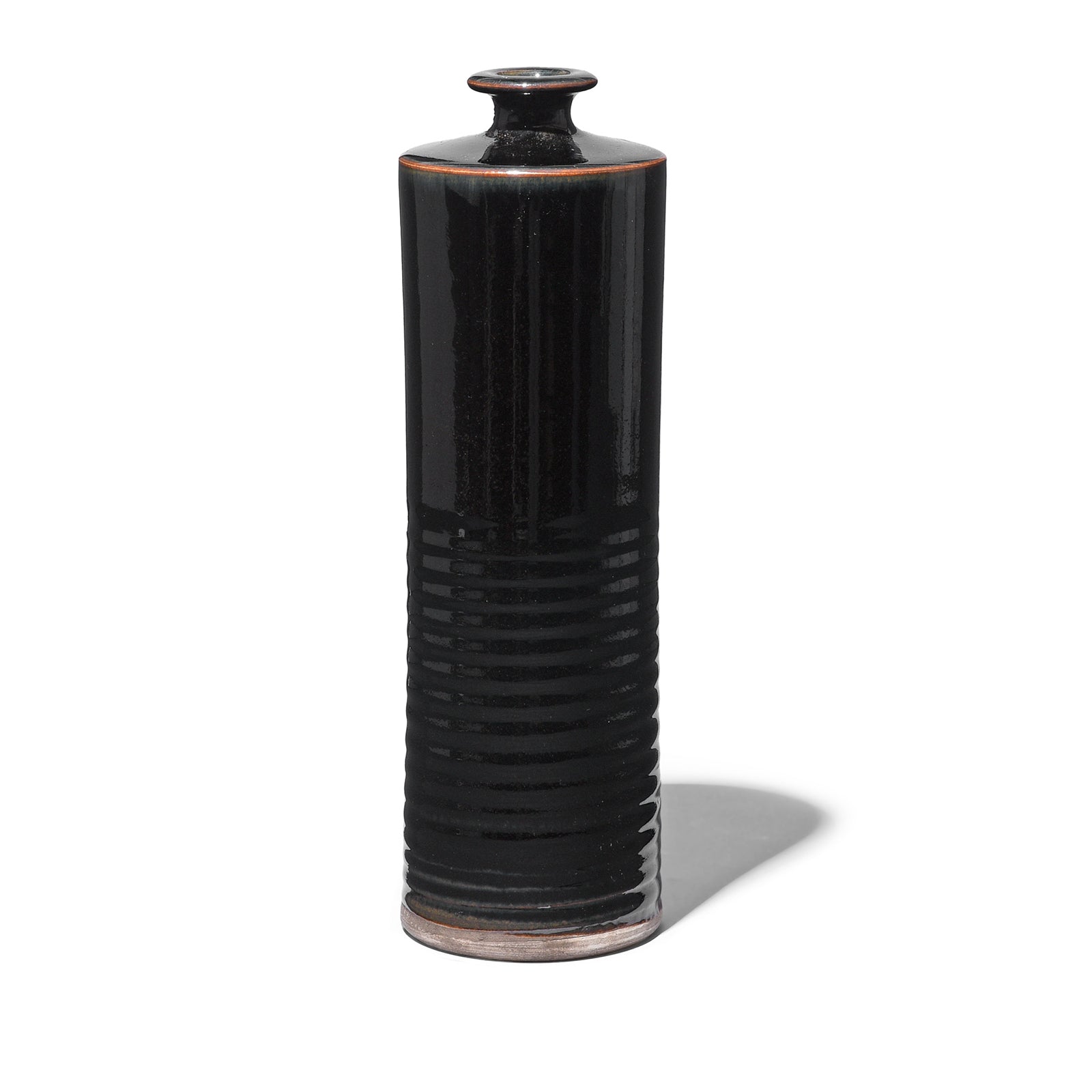 Black Glazed Stoneware Vase | Indigo Antiques