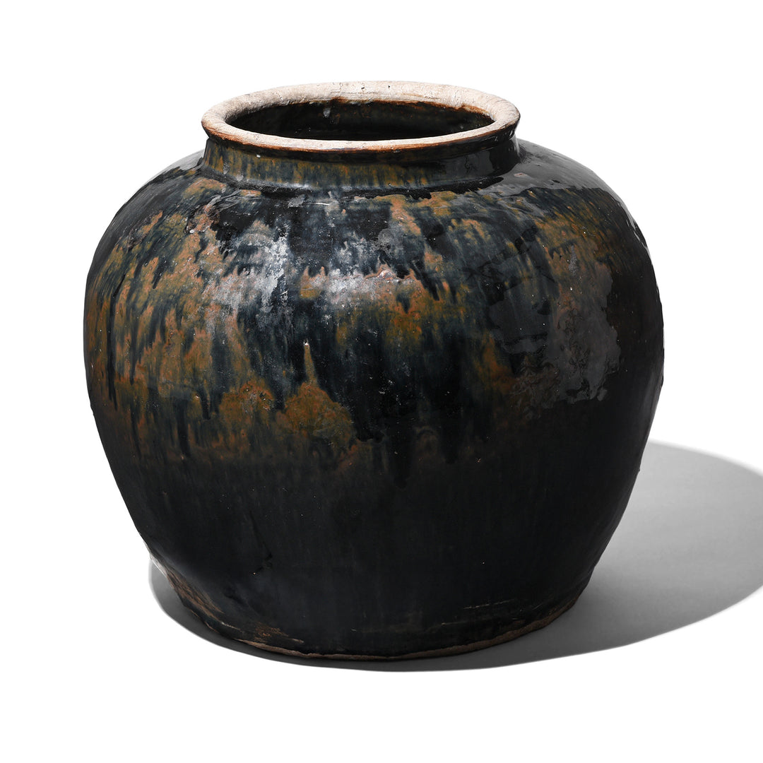 Black Glazed Chinese Stoneware Storage Jar | Indigo Antiques