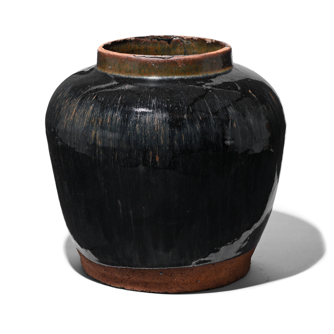 Black Glazed Stoneware Ginger Jar | Indigo Antiques