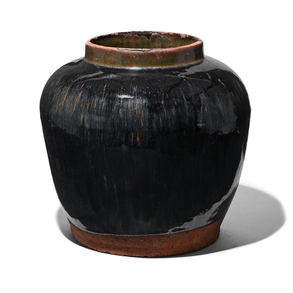 Black Glazed Stoneware Ginger Jar | Indigo Antiques