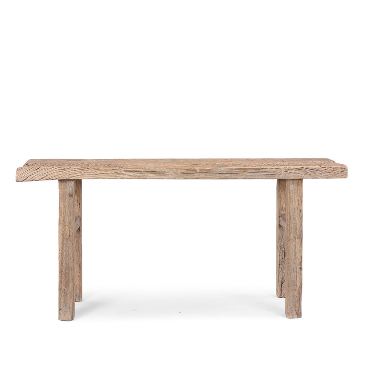 Farmhouse Console Table Made From Elm Wood | Indigo Antiques