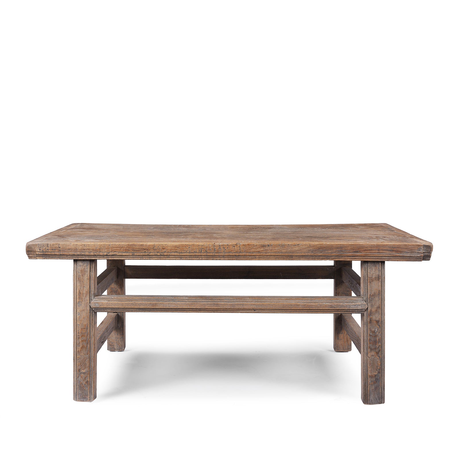 Rustic Sun-bleached Elm Farmhouse Coffee Table | Indigo Antiques