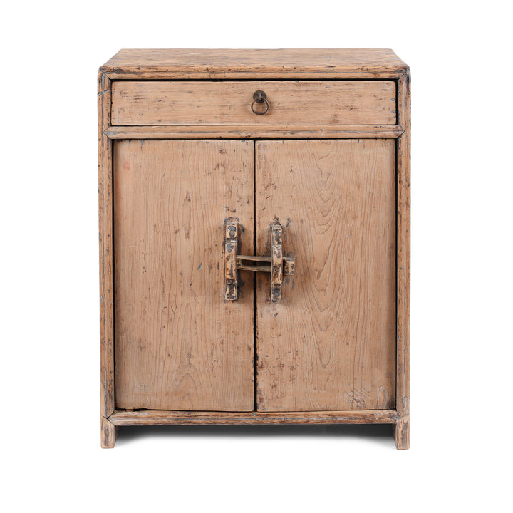 Antique Bleached Chinese Pine Bedside Cabinet | Indigo Antiques