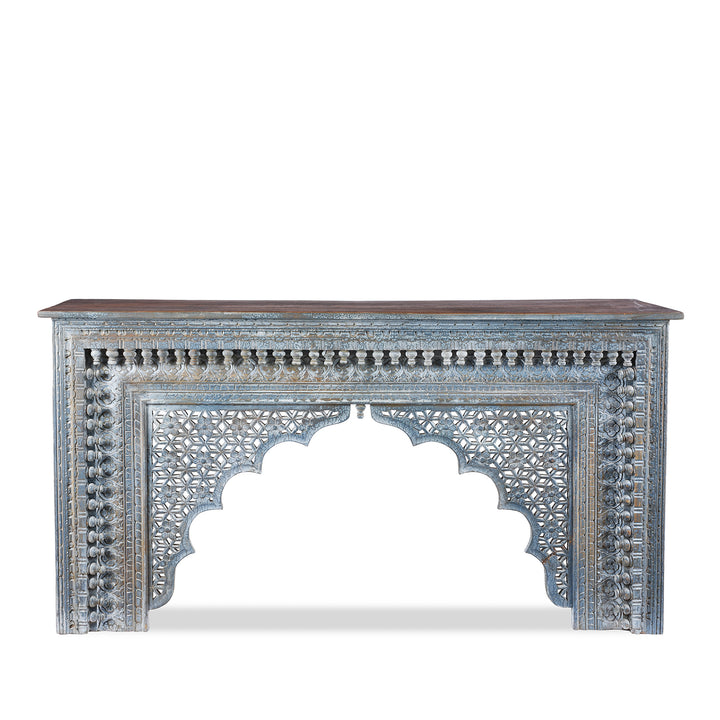 Indian Reclaimed Blue Painted Console Table | Indigo Antiques