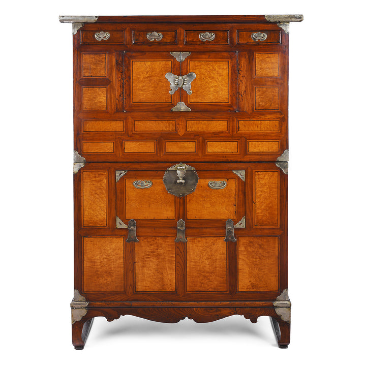 Antique Korean Ich Ung Jang Burr Cabinet on Stand | Indigo Antques