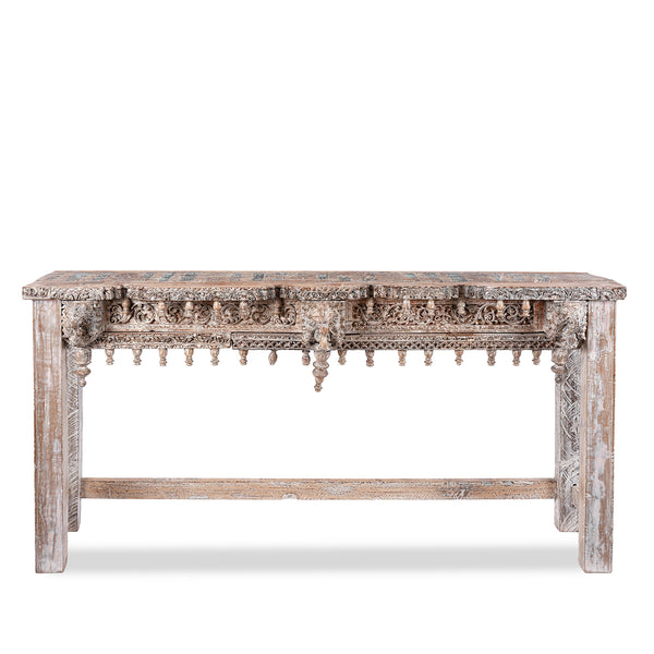Painted Console Table Made From Reclaimed Teak