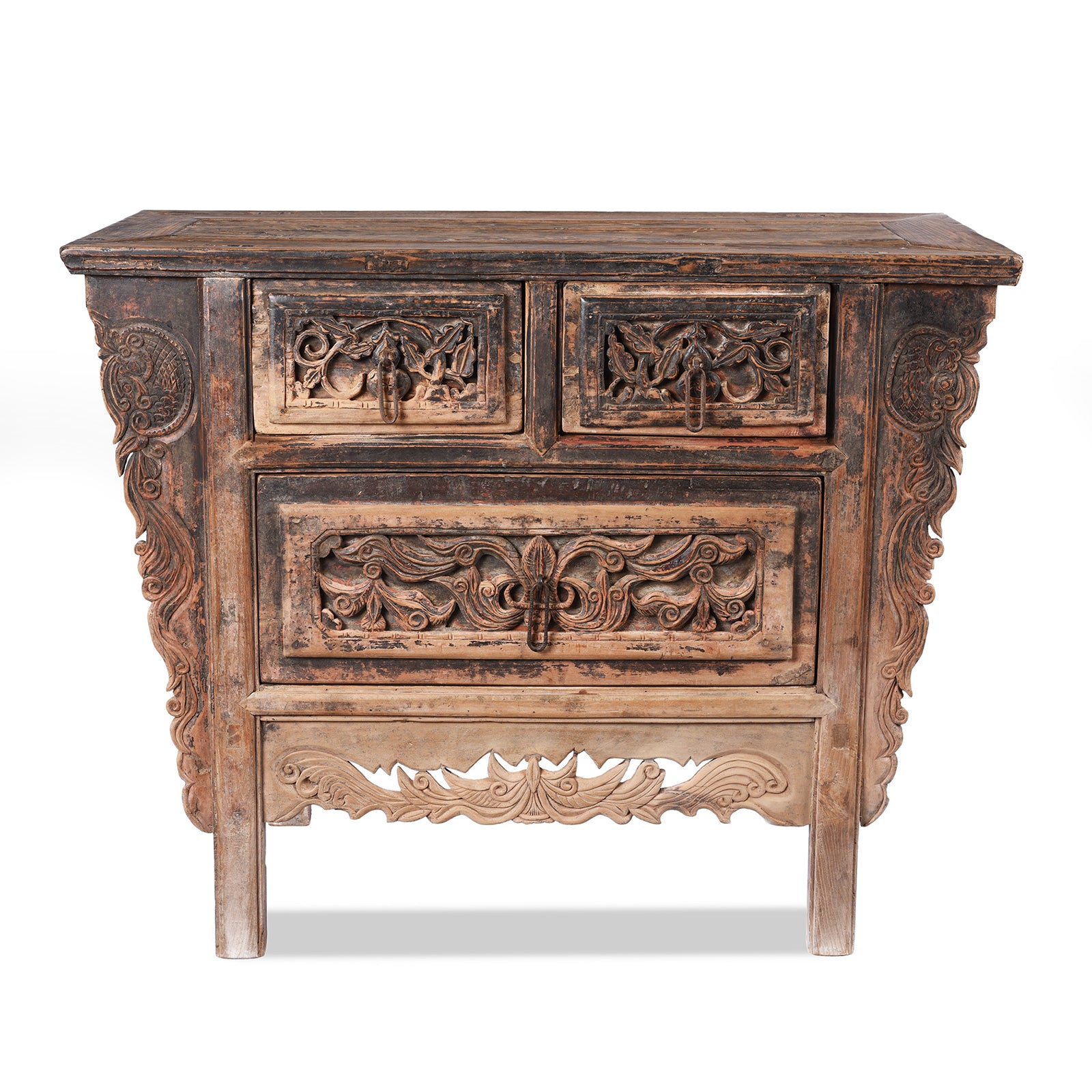 Carved Teak Lintel Panel From Andra Pradesh - 19th Century Carved Teak Lintel Panel From Andra Pradesh - 19th Century