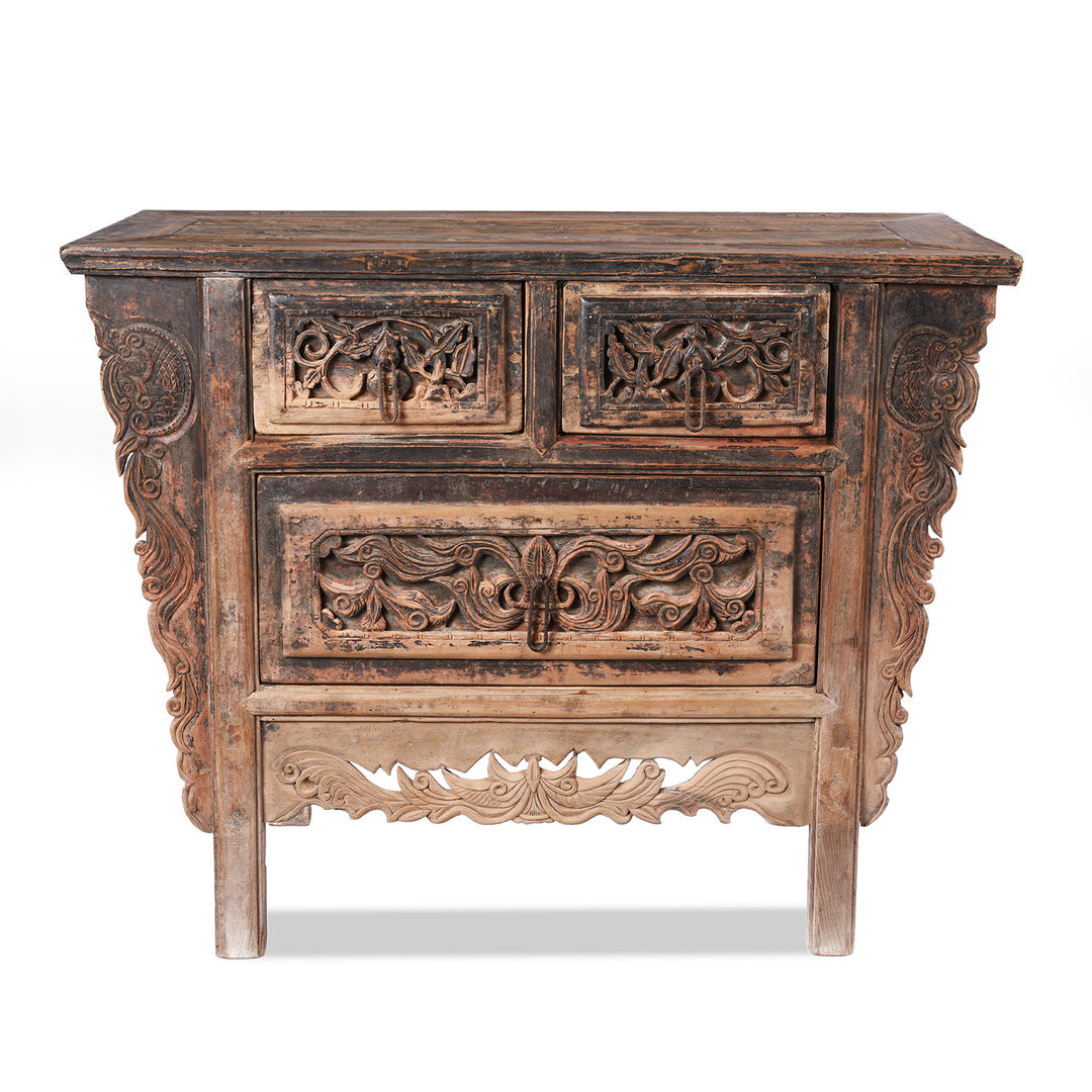 Antique Chinese Carved Coffer Table From Shanxi | Indigo Antiques