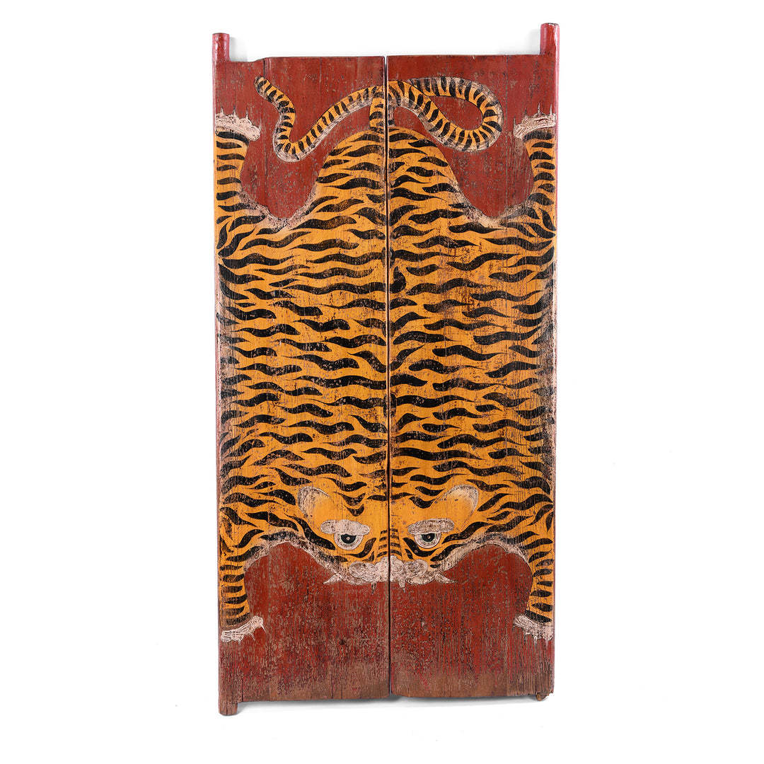 Chinese Reproduction Painted Tiger Doors | Indigo Antiques