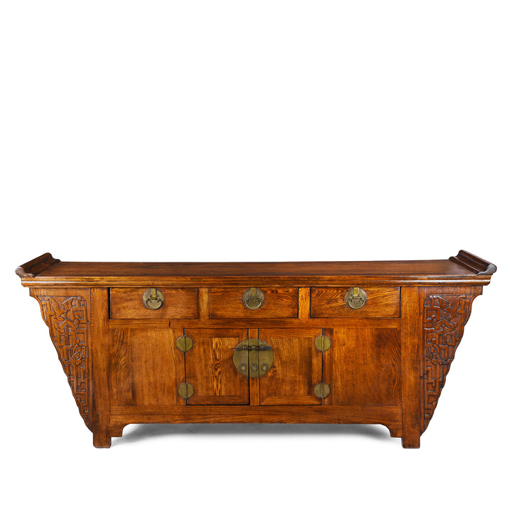 Antique Yumu Elm Chinese Sideboard From Peking With Lucky Bats | Indigo Antiques