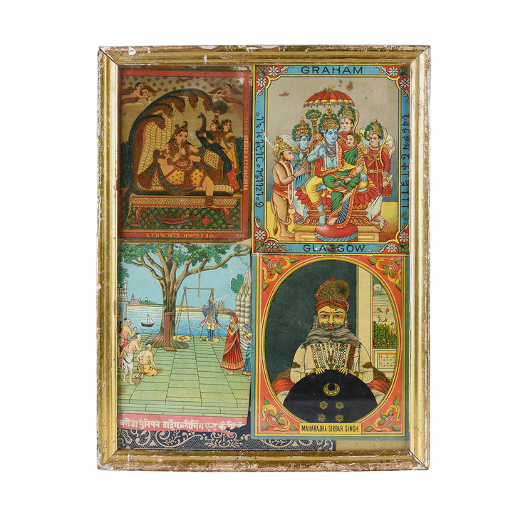 Gilt Framed Manchester Cotton Chromolithograph | Indigo Antiques