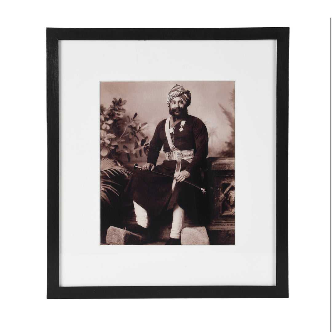Framed Photo Nawab Obeidullah Khan of Tonk - Copy of Original Plate | Indigo Antiques