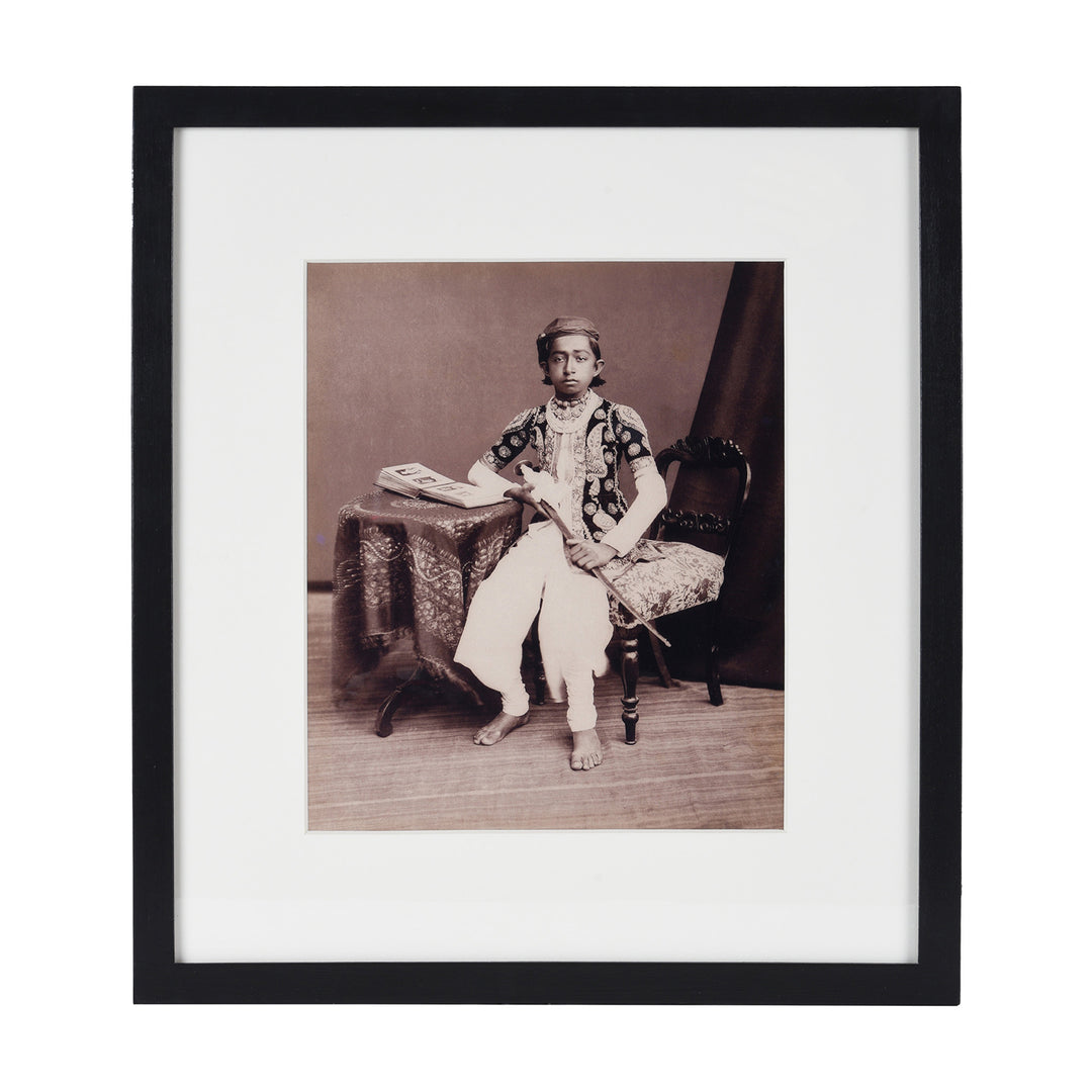 Framed Photo of Maharaja of Jhalawar- Copy of Original Plate | Indigo Antiques