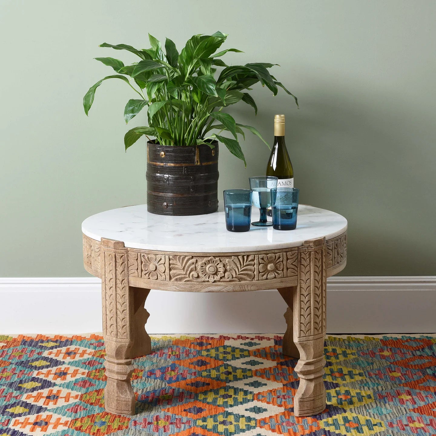 Table made from Indian Chakki Rice Mill