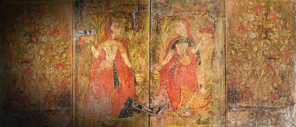 Rajasthani Women on an Indian door panel