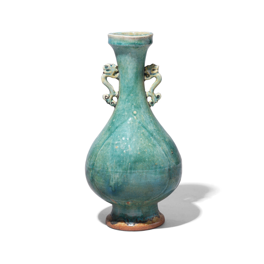 Chinese Green Copper Glazed Stoneware Vase | Indigo Antiques