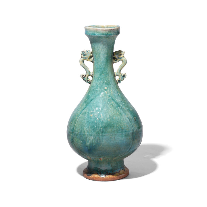 Chinese Green Copper Glazed Stoneware Vase | Indigo Antiques