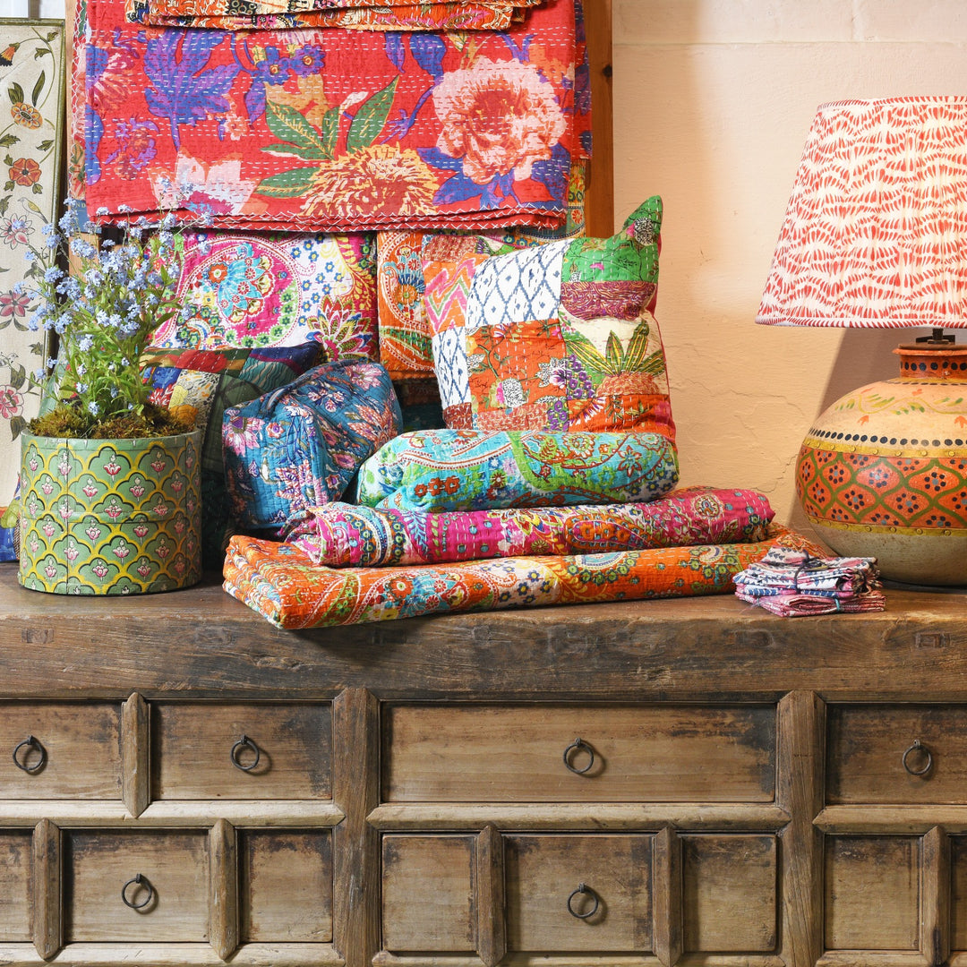 Painted Indian Matka Table Lamp