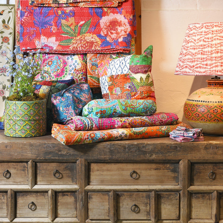 Painted Indian Matka Table Lamp