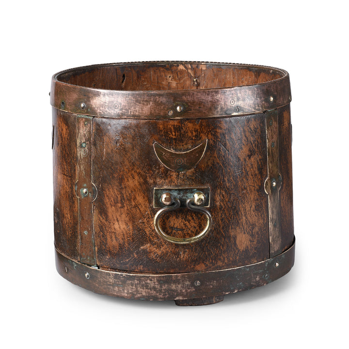 Antique indian Brass  Bound Grain Measure | Indigo Antiques