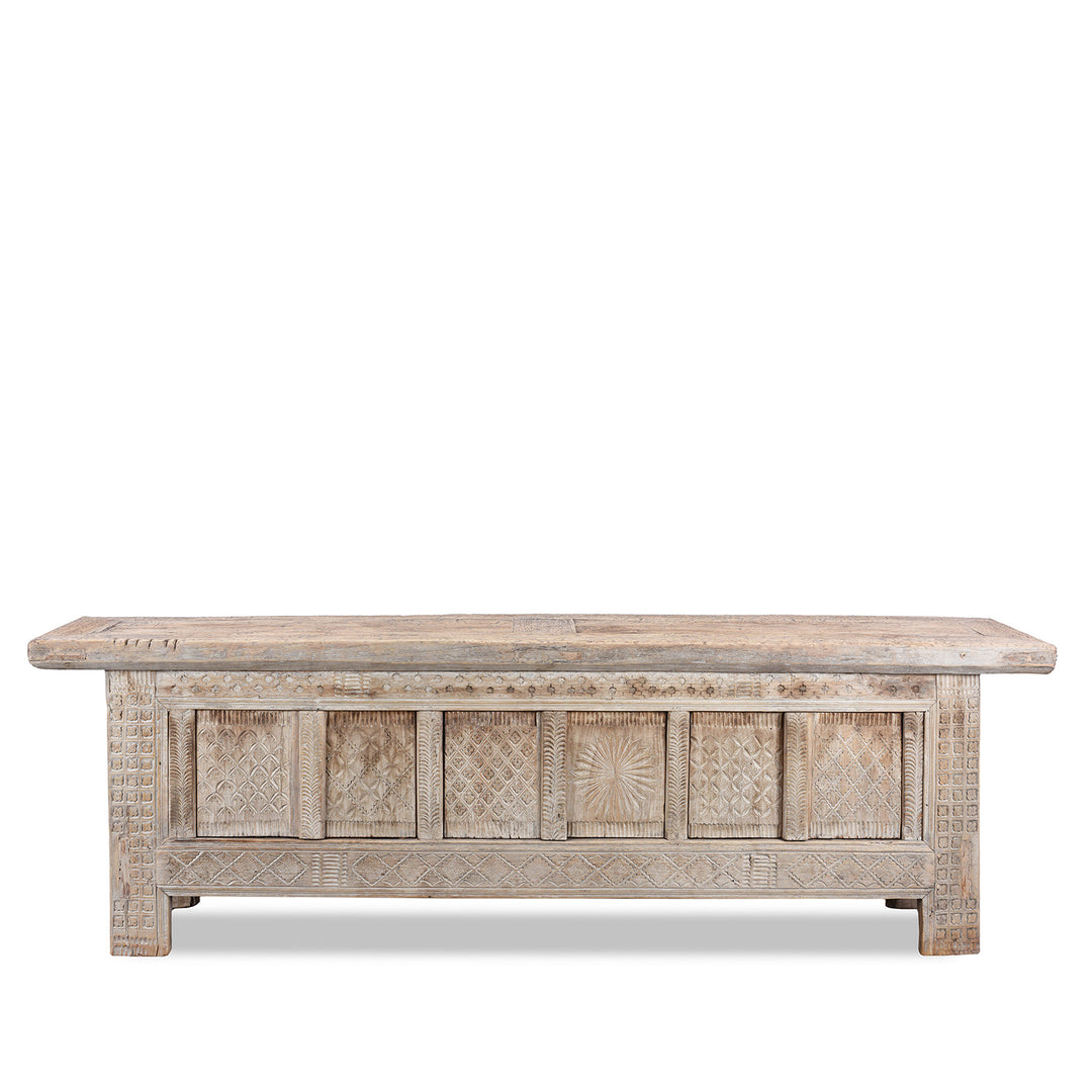 Antique Chinese Carved Low Sideboard From Xinjiang | Indigo Antiques