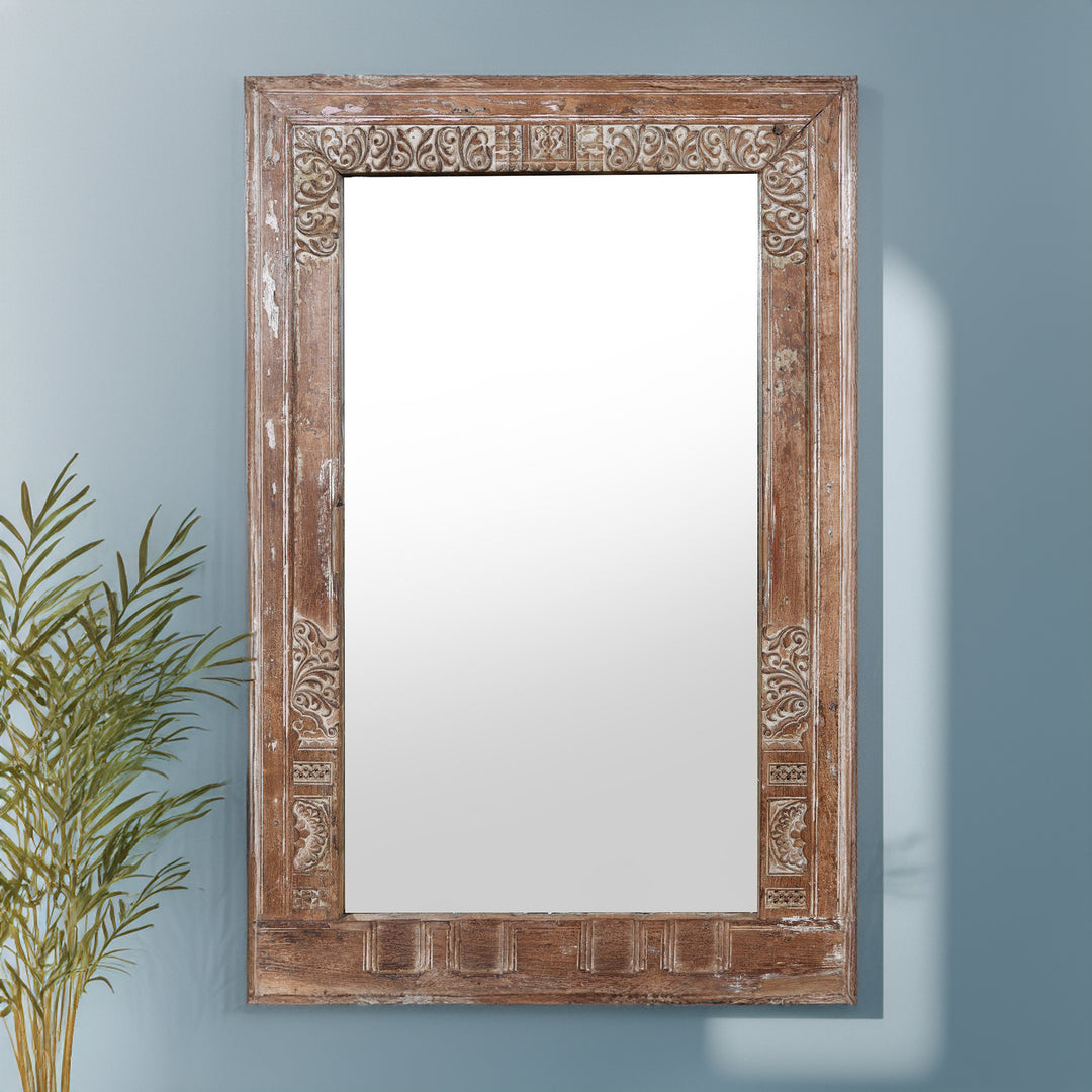 Mirror Made From An Old Teak Window - 19thC | Indigo Antiques