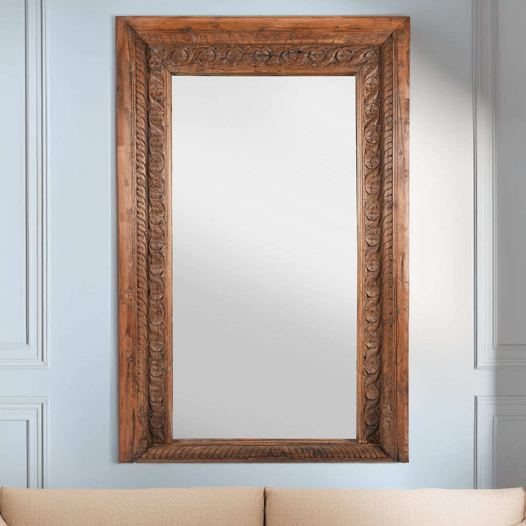 Indian Mirror Made From 19th century reclaimed teak window | Indigo Oriental Antiques