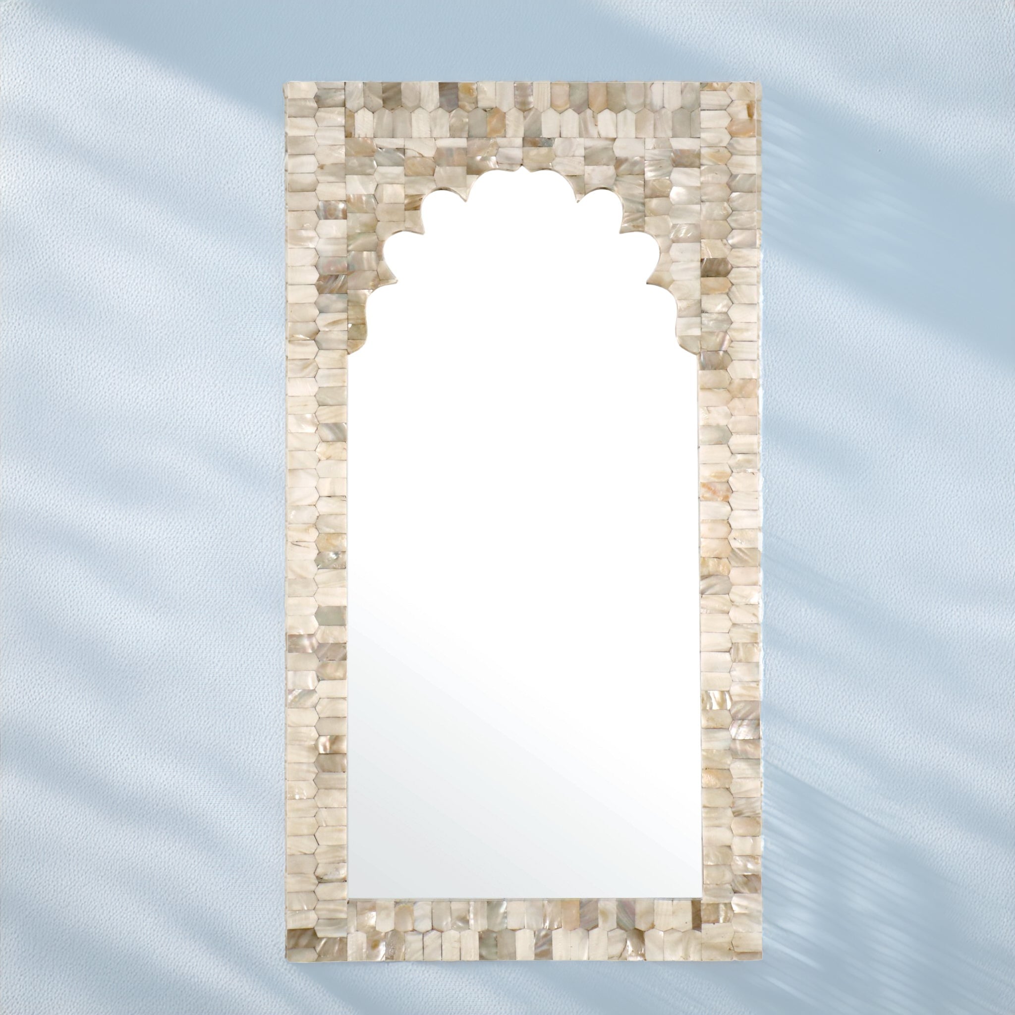 Mother Of Pearl Mughal Style Mirror  | Indigo Antiques