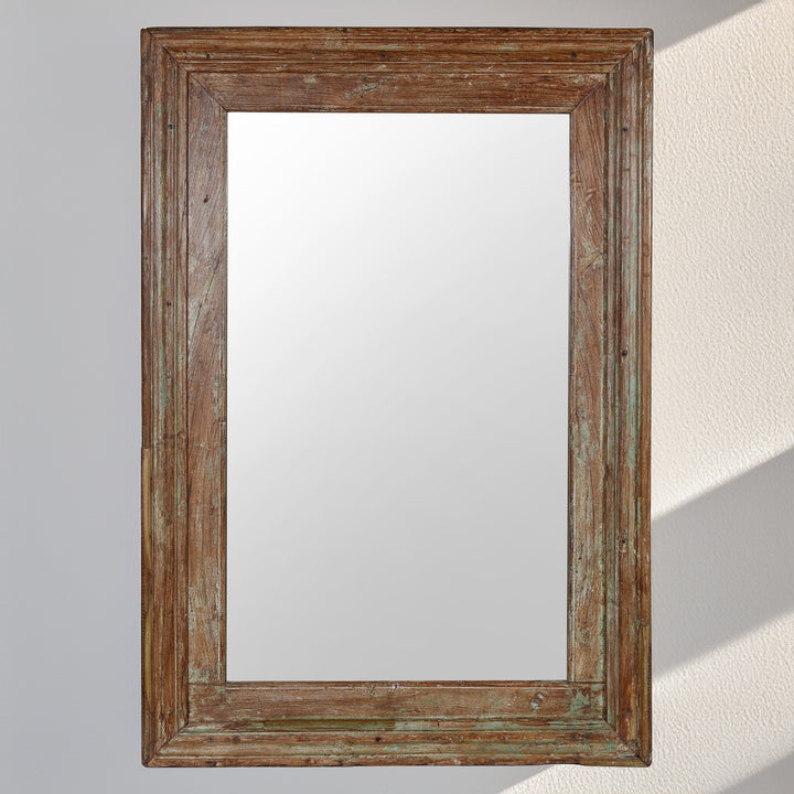 Old Indian Carved Teak Mirror - 19thC | Indigo Antiques