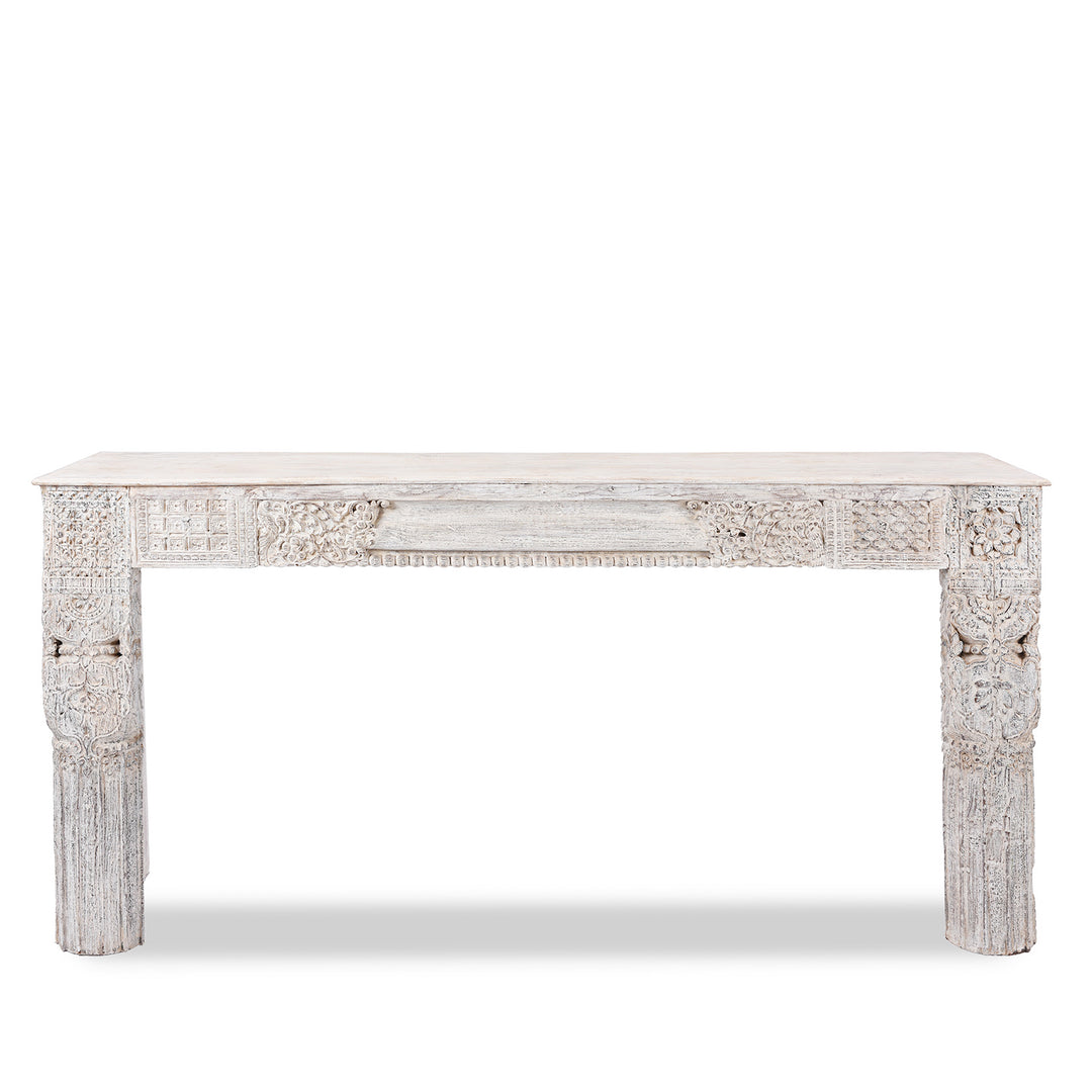 Painted Console Table Made From Reclaimed Teak | Indigo Antiques