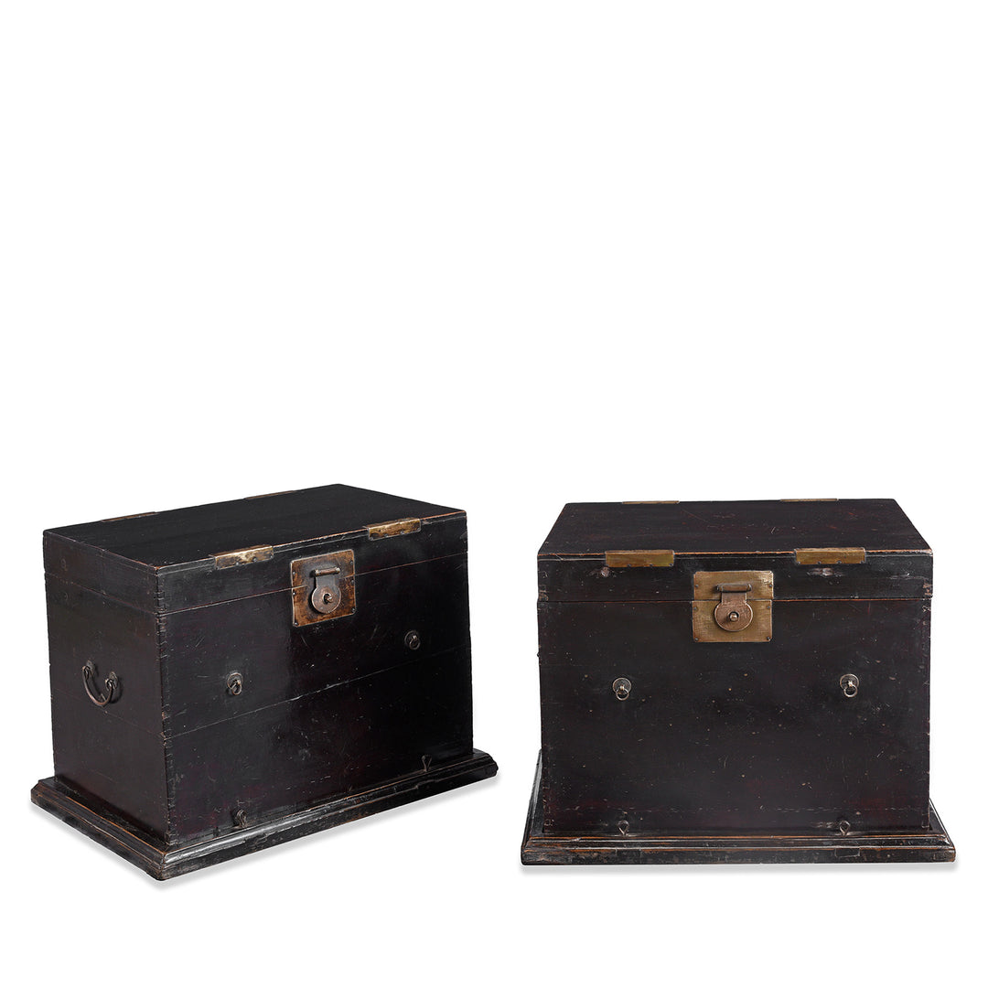 Pair Of Antique Chinese Black Lacquer Chests On Stands | Indigo Antiques