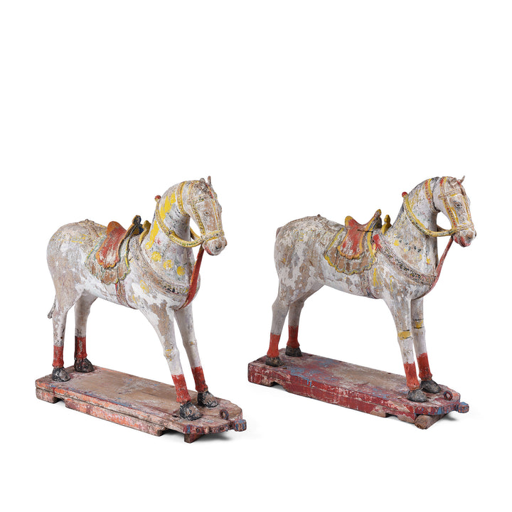 Antique Indian Painted Wooden Horses | Indigo Antiques