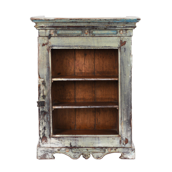 Vintage Light Blue Painted Glazed Wall Cabinet | Indigo Antiques