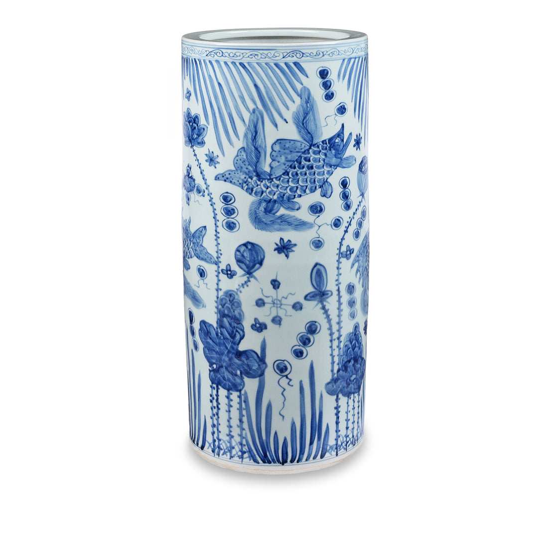 Blue & White Porcelain Umbrella Stand | Indigo Antiques