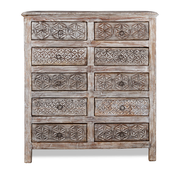 Chest Of 10 Drawers Made From Reclaimed Teak