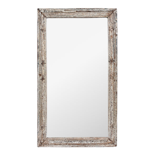 White Painted Reclaimed Teak Mirror