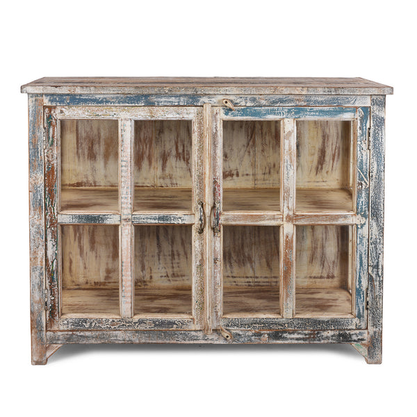 Glazed Cabinet Made From Reclaimed Teak