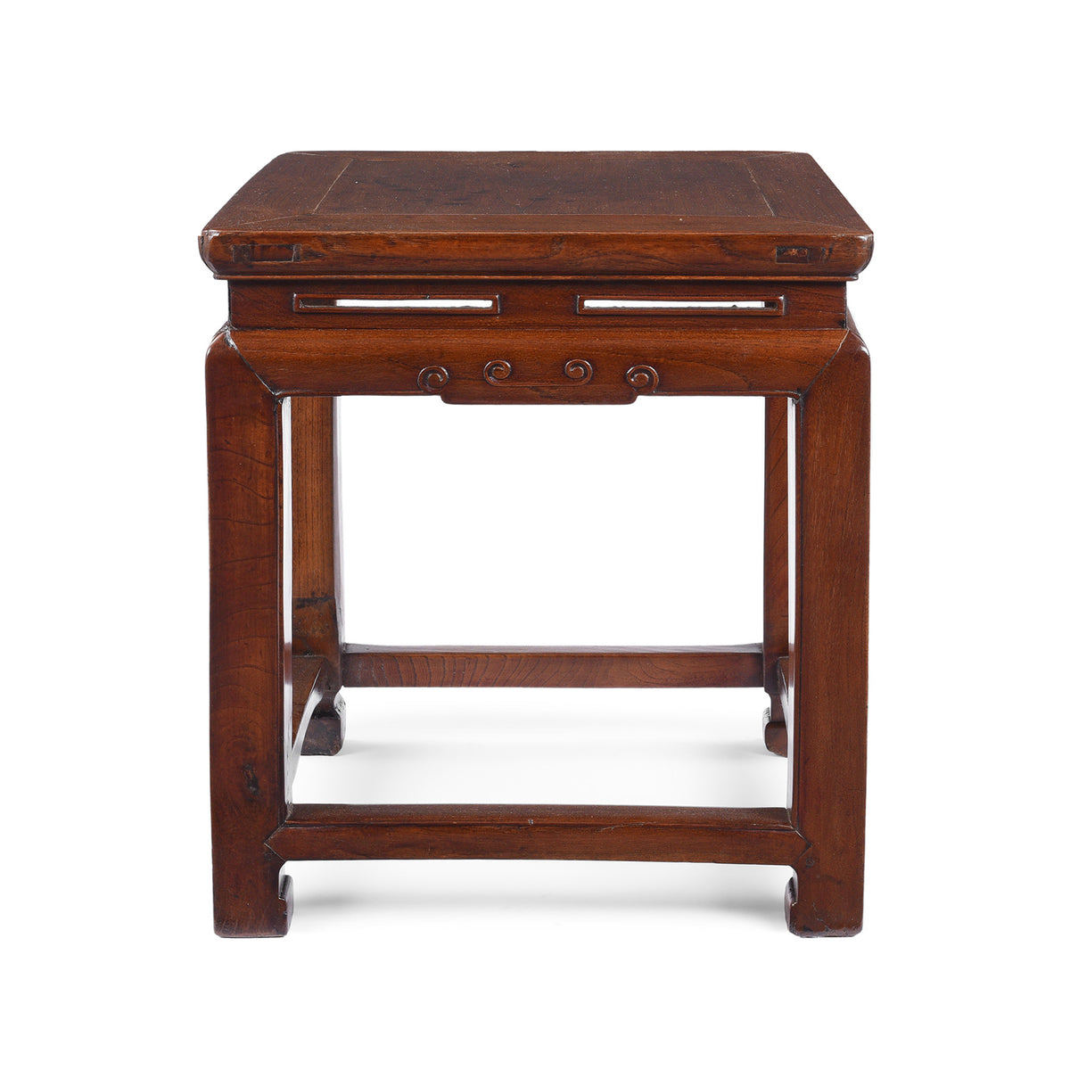 Antique Red Elm Square Side Table From Jiangsu | Indigo Antiques