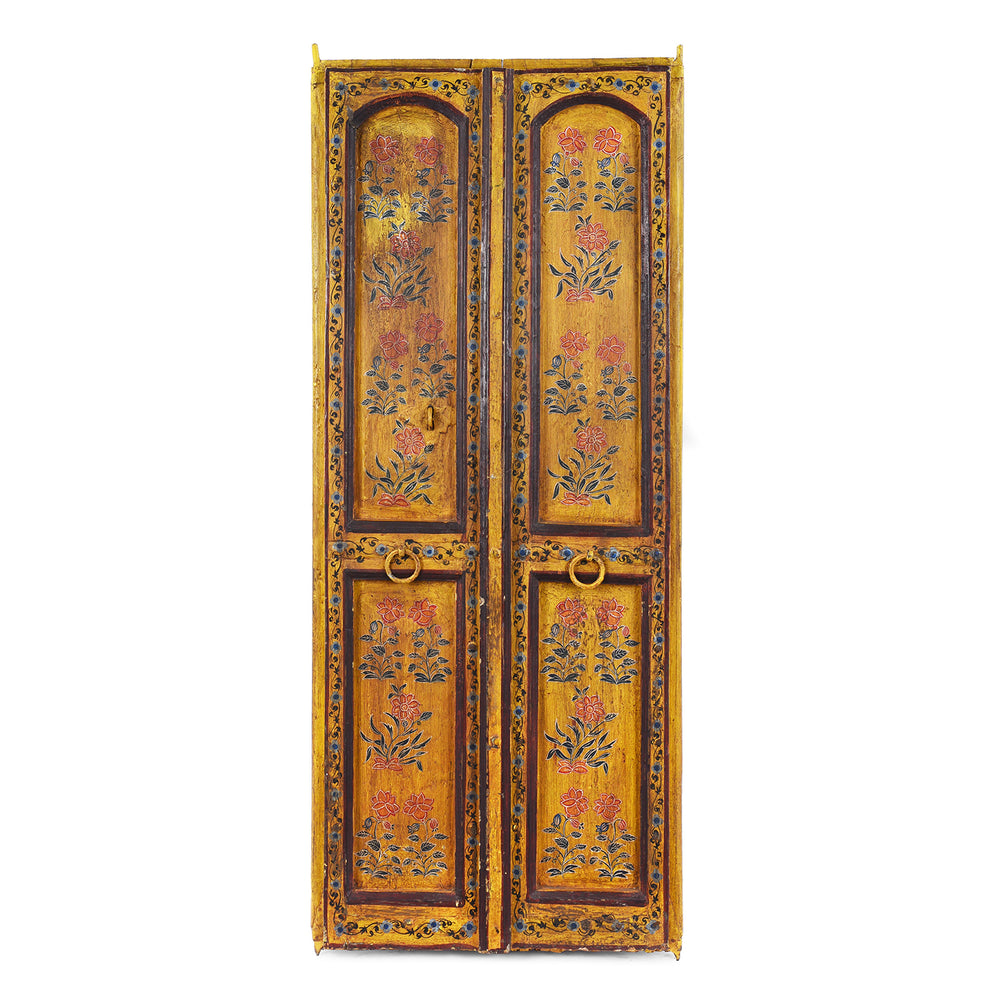 Reproduction Floral Painted Indian Doors | Indigo Antiques