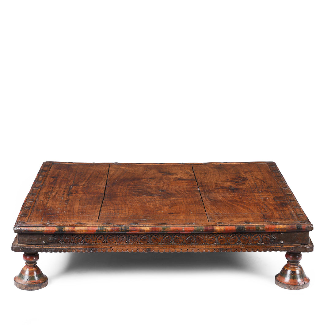 Square Bajot Low Table From Shekhawati  | Indigo Antiques