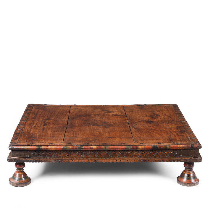 Square Bajot Low Table From Shekhawati  | Indigo Antiques