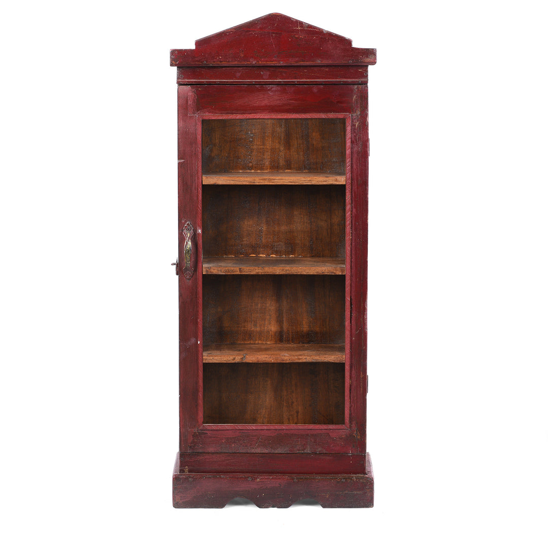 Vintage Indian Tall Teak Glazed Wall Cabinet | Indigo Antiques