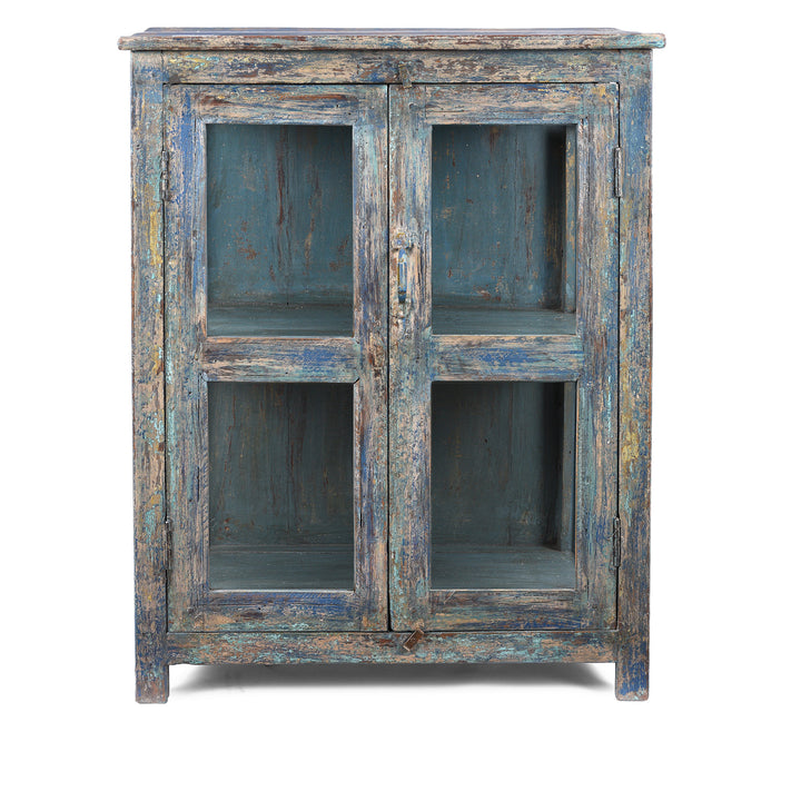 Antique Indian Painted Glazed Book Cabinet | Indigo Antiques
