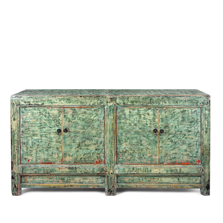 Vintage Green Lacquer Chinese Sideboard | Indigo Antiques