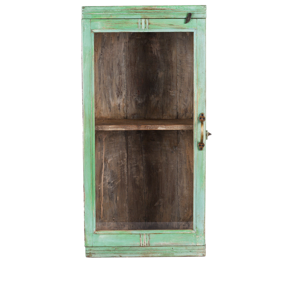 Vintage Painted Teak Glazed Wall Cabinet | Indigo Antiques